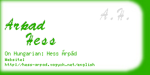 arpad hess business card