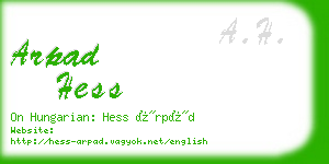 arpad hess business card
